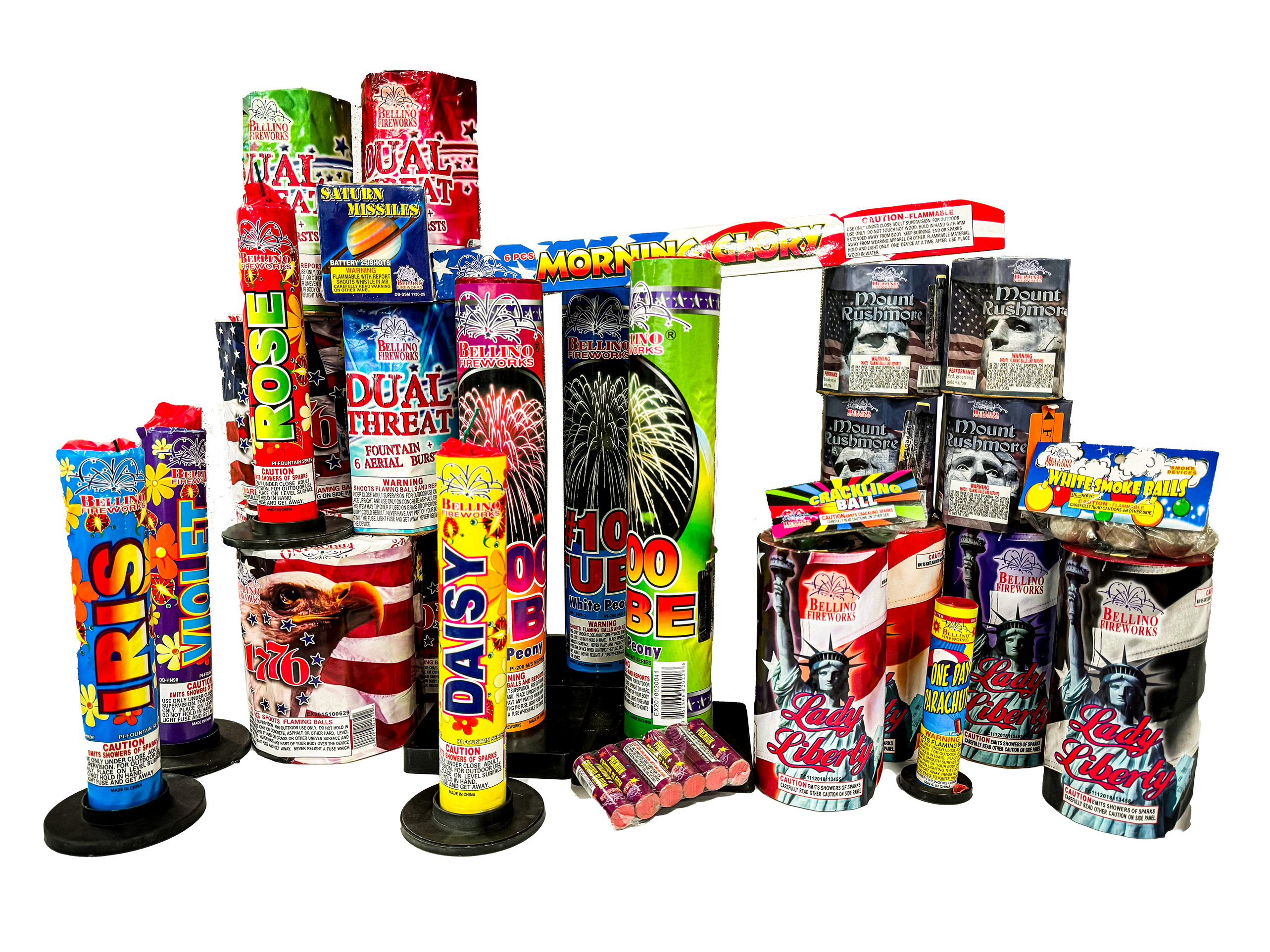 Aerial fireworks assortment